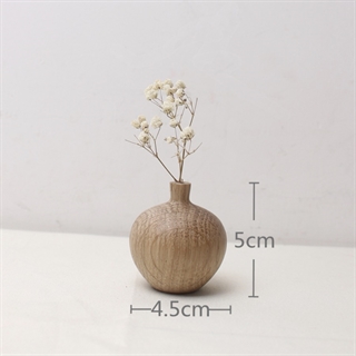 Mini vase i træ - Højde 5 cm - C stil